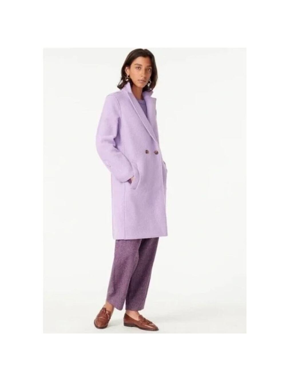 J. Crew The Daphne Topcoat in Italian Boiled Wool in Lavender Sz 10